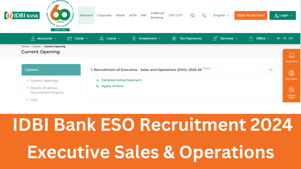 IDBI Bank ESO Vacancy 2024